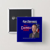 Mitch Daniels voor President Vierkante Button 5,1 Cm (Voorkant /achterkant)