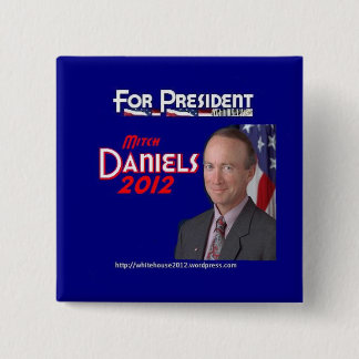 Mitch Daniels voor President Vierkante Button 5,1 Cm