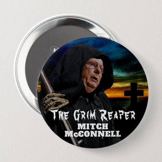 Mitch McConnell Grim Reaper Ronde Button 4,0 Cm (Voorkant /achterkant)