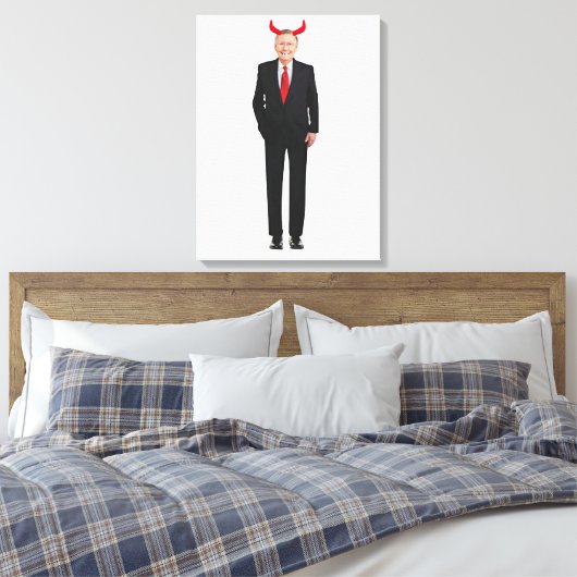 Mitch McConnell is kwaadaardige stretched canvas p (Insitu (Slaapkamer))