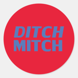 Mitch rood blauw moderne typografie grappig ronde sticker