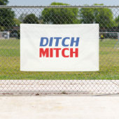 Mitch rood wit blauw moderne typografie grappig spandoek (Insitu)