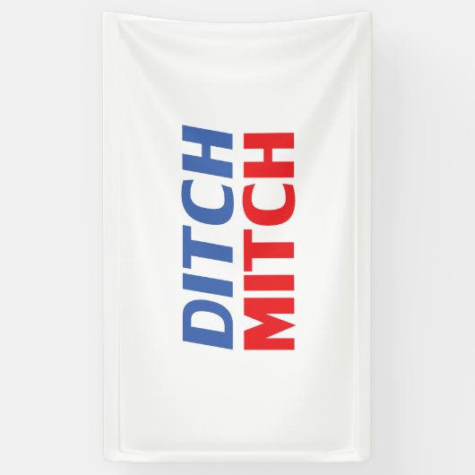 Mitch rood wit blauw moderne typografie grappig spandoek (Verticaal)