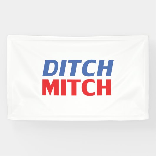 Mitch rood wit blauw moderne typografie grappig spandoek (Horizontaal)