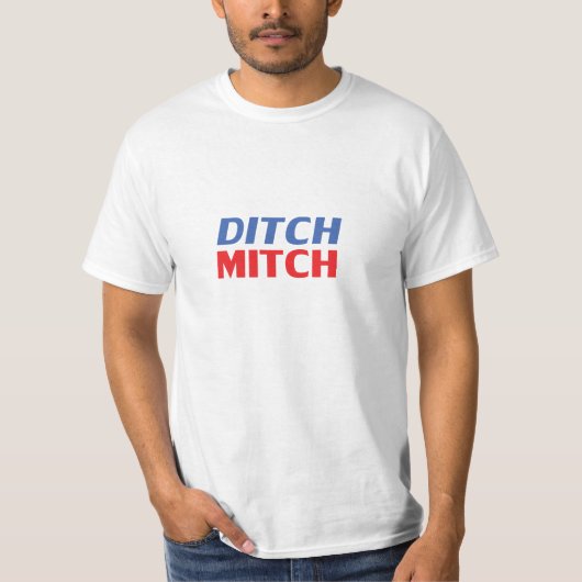 Mitch rood wit blauw moderne typografie grappig t-shirt (Voorkant)