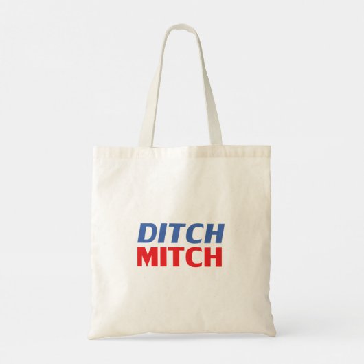 Mitch rood wit blauw moderne typografie grappig tote bag (Achterkant)