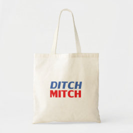 Mitch rood wit blauw moderne typografie grappig tote bag