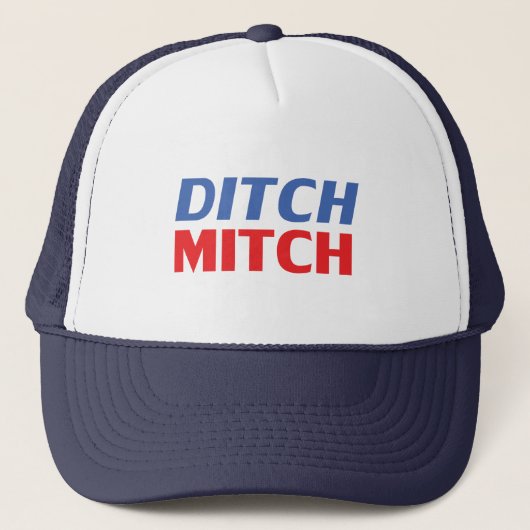 Mitch rood wit blauw moderne typografie grappig trucker pet (Voorkant)