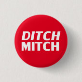 Mitch rood wit moderne typografie grappig ronde button 3,2 cm (Voorkant)