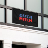 Mitch rood zwart blauw moderne typografie grappig spandoek (Buitenkant Gebouw)