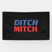 Mitch rood zwart blauw moderne typografie grappig spandoek (Horizontaal)
