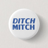 Mitch wit blauw moderne typografie grappig ronde button 3,2 cm (Voorkant)