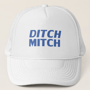 Mitch wit blauw moderne typografie grappig trucker pet