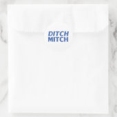 Mitch wit en blauw moderne typografie grappig ronde sticker (Tas)