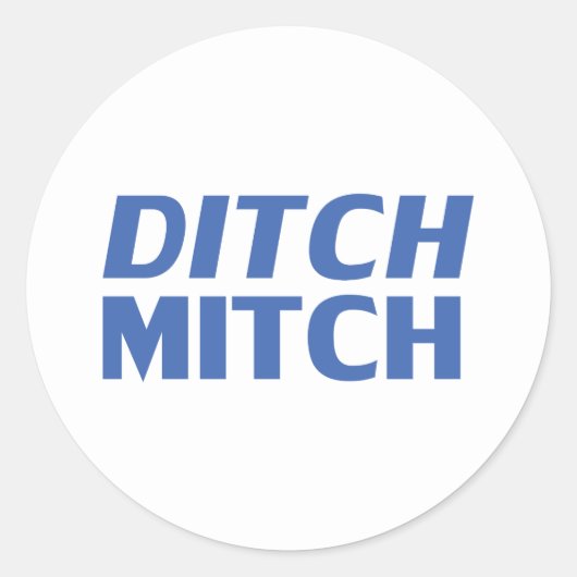 Mitch wit en blauw moderne typografie grappig ronde sticker (Voorkant)