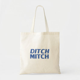 Mitch wit en blauw moderne typografie grappig tote bag