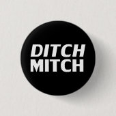 Mitch zwart wit moderne typografie grappig ronde button 3,2 cm (Voorkant)