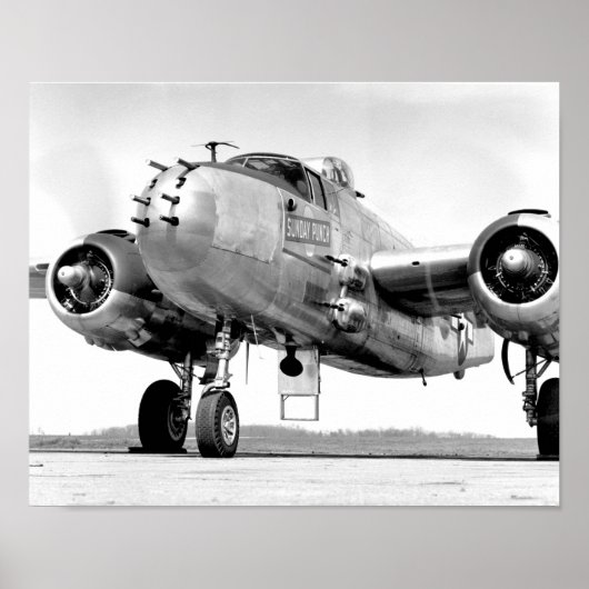 Mitchell B-25 Bomber - Sunday Punch - WW2 1945 Poster (Voorkant)