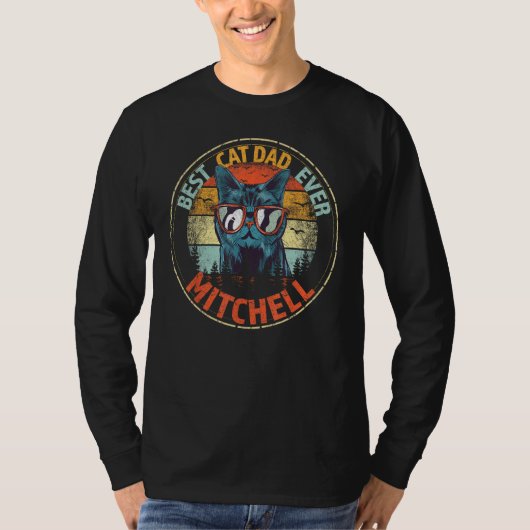 Mitchell beste kat vader ooit grappige aangepaste t-shirt (Voorkant)