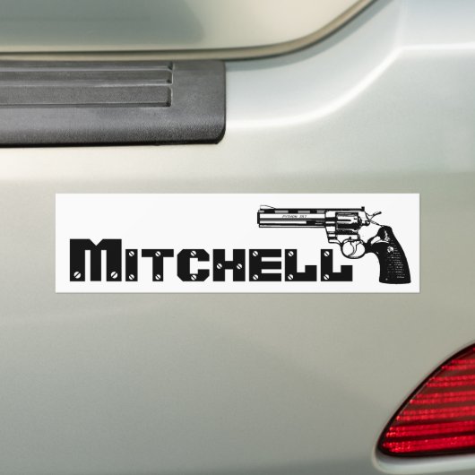 Mitchell. Bumpersticker (Op auto)