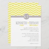 Mitchell Chevron Monogram gele Trouwring Kaart (Voorkant / Achterkant)