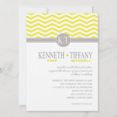 Mitchell Chevron Monogram gele Trouwring Kaart (Voorkant)