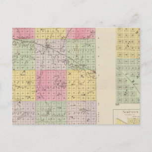 Mitchell County, Cawker City, Simpson, Kansas Briefkaart