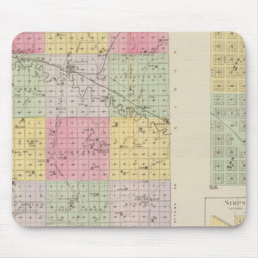 Mitchell County, Cawker City, Simpson, Kansas Muismat (Voorkant)