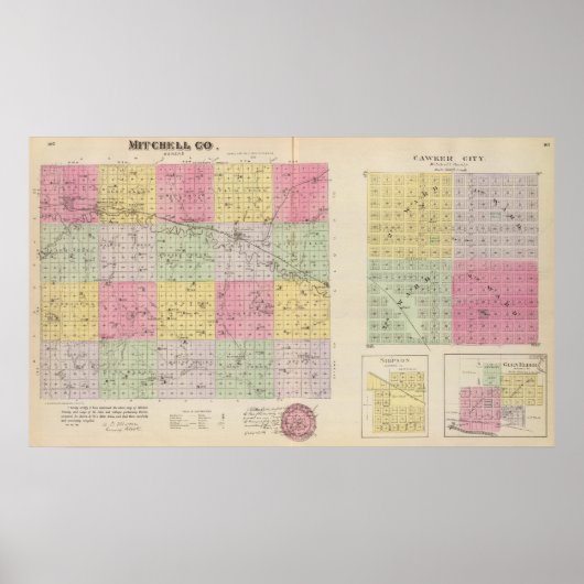 Mitchell County, Cawker City, Simpson, Kansas Poster (Voorkant)