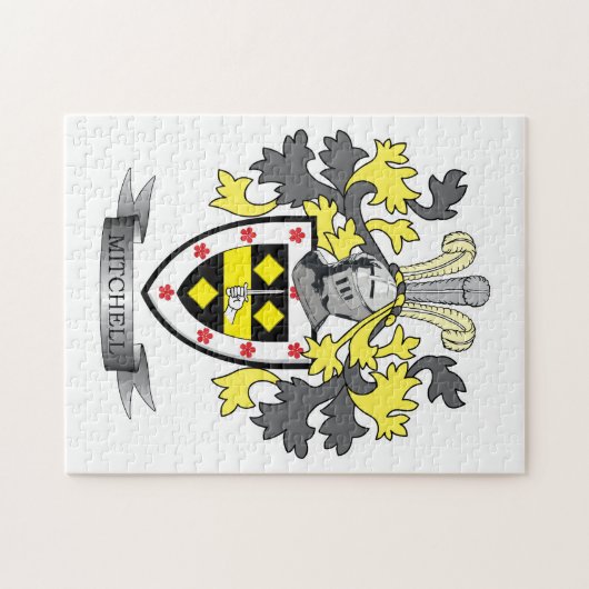 Mitchell Family Crest Coat of Arms Legpuzzel (Horizontaal)