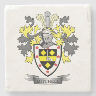 Mitchell Family Crest Coat of Arms Stenen Onderzetter