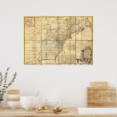 Mitchell Map British & French Owned Areas in 1757 Poster (Keuken)