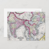Mitchell Map | India, Tibet, China en SE-Azië Briefkaart (Voorkant / Achterkant)