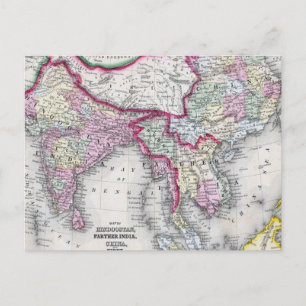 Mitchell Map   India, Tibet, China en SE-Azië Briefkaart