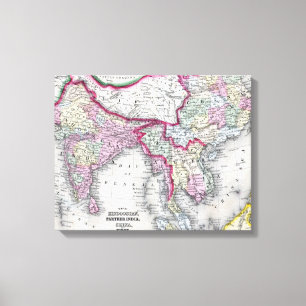Mitchell Map   India, Tibet, China en SE-Azië Canvas Afdruk
