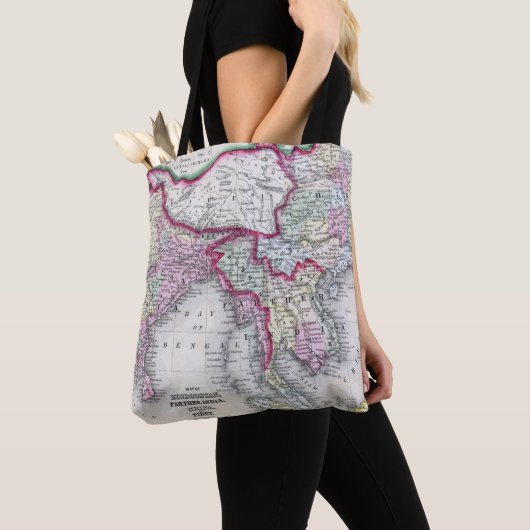 Mitchell Map | India, Tibet, China en SE-Azië Tote Bag (Dichtbij)