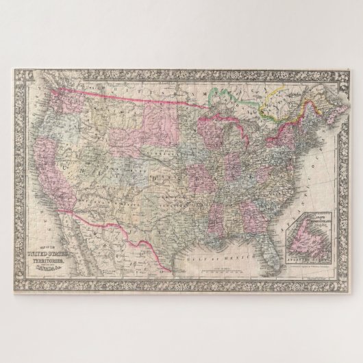 Mitchell Map of the United States (1866) Legpuzzel (Horizontaal)
