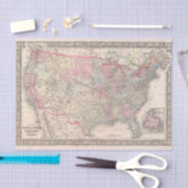 Mitchell Map of the United States (1866) Tissuepapier (Craft)