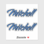 Mitchell Name blue Aufkleber Sticker Stickerset (Vel)