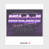 Mitchell Name Vorname retro Sticker Geburtstag (Vel)