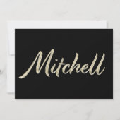 Mitchell Name white gold Handwriting Karte Kaart (Voorkant)