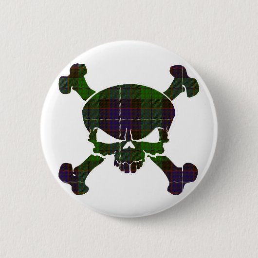 Mitchell Tartan Skull No Banner Ronde Button 5,7 Cm (Voorkant)