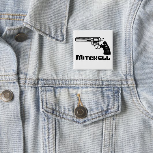 Mitchell. Vierkante Button 5,1 Cm (In situ)