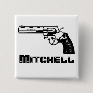 Mitchell. Vierkante Button 5,1 Cm