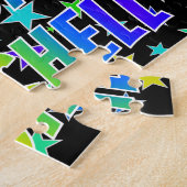 "MITCHELL" Voornaam, geun "HAPPY BIRTHDAY" Legpuzzel (Zijkant)