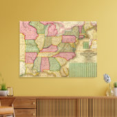 Mitchell's National Map of the American Republic Canvas Afdruk (Insitu (Woonkamer))