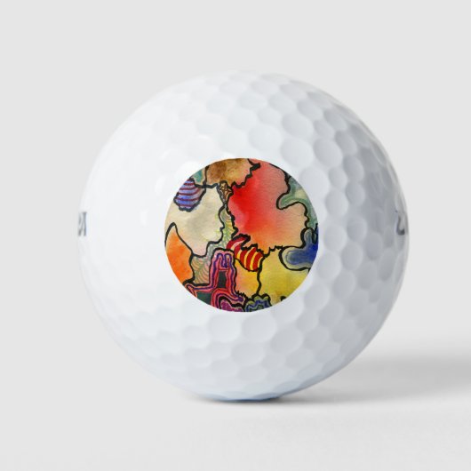 "Mite and Tite" Abstracte aangepaste Wilson Golf B Golfballen (Voorkant)