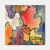 "Mite and Tite" Abstracte afwasmachine status Magn Magneet (Voorkant)