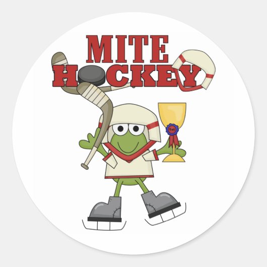 Mite Hockey Champ T-shirts en geschenken Ronde Sticker (Voorkant)