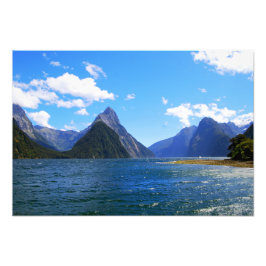 Miter Peak, Milford Sound, Nieuw-Zeeland Foto Afdruk